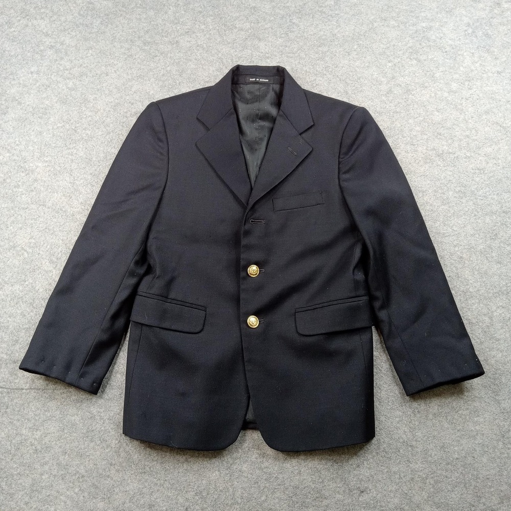 Ungaro Blazer Mens 30 Blue Wool Two Button Sport Coat Jacket Business Formal